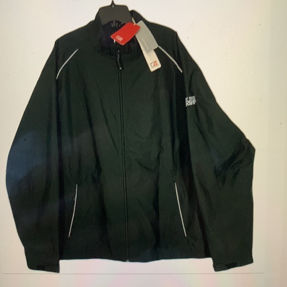 - * NEW* Cutter& Buck Black Water Repellent Golf Jacket Size XXL - Picture 8 of 9